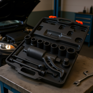 Jeu de clés à écrous robustes de 1 pouce avec multiplicateur de couple 1:58, 8 douilles métriques de 24 et 38 mm, mallette de rangement, qualité industrielle - Product Image 2