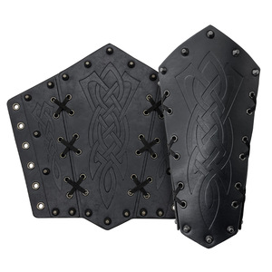 Brassards médiévaux en relief PU cuir <span class=keywords><strong>chevalier</strong></span> Cosplay bras gantelets brassard Viking scène Costumes accessoires - Product Image 4