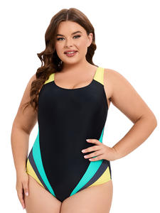 Nouveau maillot de bain sportif multicolore une pièce grande taille pour femme maillot de bain triangle dos nu conservateur - Product Image 2