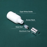 Bouteilles à bille en verre opale blanc personnalisées imprimées en céramique 30 ml 50 ml 100 ml pour emballage cosmétique, huiles essentielles et parfums avec bille en acier