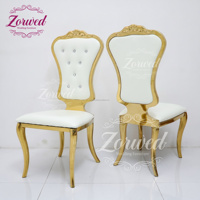 Chaises de trône empilables en métal doré de luxe pour hôtels, décoration de mariages, événements extérieurs et salons – Vente en gros