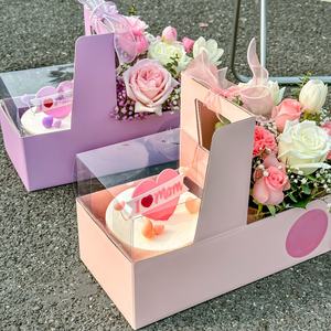 Carpeta de Regalo de Cartón Corrugado Mate con Relieve, Hecha con Materiales Reciclados, Portátil, para el Día de la Madre, San Valentín, Navidad, Flores - Product Image 3