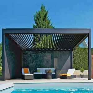 Toldos motorizados de techo, toldos de toldo para jardín al aire libre, pérgola de aluminio, fácil de montar, <span class=keywords><strong>precio</strong></span> - Product Image 2