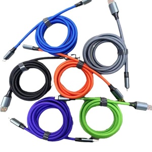 Fishnet สายชาร์จเร็ว USB 3A สำหรับ iPhone, สำหรับ Huawei Android NYLON Braid USB to Micro Type <span class=keywords><strong>C</strong></span> สายชาร์จ - Product Image 1
