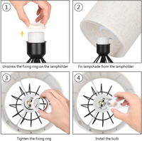 Lampe de table noire moderne minimaliste, abat-jour en tissu et bois blanc, lumière de nuit décorative élégante pour chambre à coucher, salon