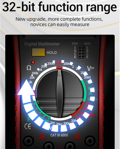 Multimètre numérique DT9205A True RMS professionnel, testeur de courant AC/DC, HFE, Ohm, testeur de condensateurs, détecteur de tension, outils - Product Image 5