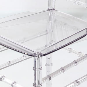 Chaise transparente en acrylique avec dossier pour salle à manger, usage adulte, design en plastique transparent, style moderne - Product Image 4