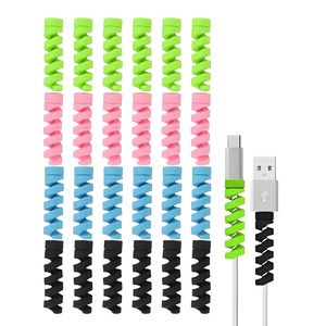 24 PCS <span class=keywords><strong>Silicone</strong></span> <span class=keywords><strong>USB</strong></span> Tai nghe dây dây bảo vệ Bìa dữ liệu sạc dòng bảo vệ tay áo bảo vệ cáp bảo vệ - Product Image 1