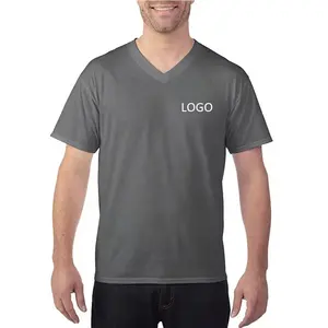 JL-11034 Plus Size Men's Clothing V Neck T Shirts Men Rayon Polyester Cotton T-Shirt Slim Black V Neck T-Shirt For Men