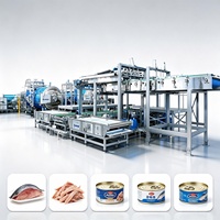 Volledig automatische productielijn voor ingeblikte tonijn met vacuüm- en retortsterilisator, turn-key oplossing