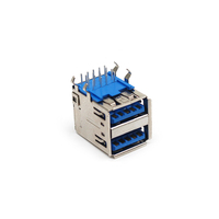 Conectores USB A Macho de Buena Calidad, Tipo 3.0, Puerto Dual Hembra, Conector USB A Hembra de 90 Grados para Computadora