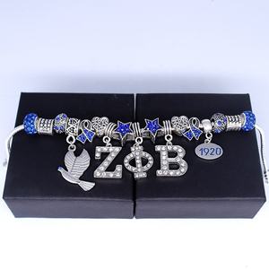 Graduate School Society Club Souvenir Colombe 1920 Lettre Grecque Zeta Phi Beta Charm Sorority Bracelet pour Femmes Plus Fines - Product Image 6