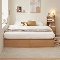 600826 Quanu Nouveau lit de rangement avec tiroirs, cadre de lit king size en bois, lit queen size avec rangement, lit king size en bois avec rangement et tiroirs