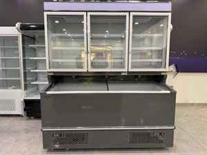 Vitrine commerciale verticale avec compartiment de réfrigération supérieur - Congélateur combiné pour supermarché - Certification CE - Product Image 6