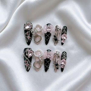 <span class=keywords><strong>Uñas</strong></span> Acrílicas de Lujo Hechas a Mano, Extra Largas, Forma Ataúd, con Diseño 3D, <span class=keywords><strong>para</strong></span> Fiesta, Personalizadas, de Primera Calidad - Product Image 2