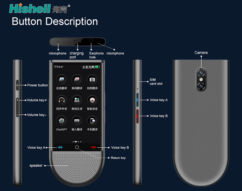 S15 Portable Ai Voice Translator - 148 Languages Real Time