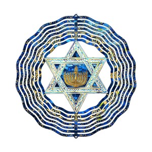 Ngôi sao của <span class=keywords><strong>David</strong></span> 3D Spinner trang trí ngoài trời, treo gió trang trí sân vườn - Product Image 5