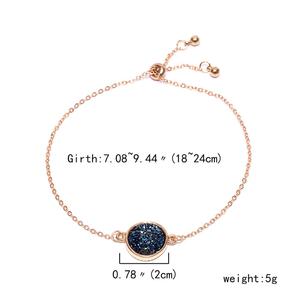 Petit Bracelet en or pour femmes, breloque en diamant, véritable, 14k, rond, druse, chaîne en or - Product Image 4