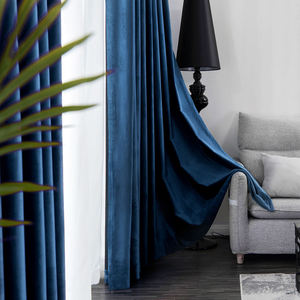 Rideau de scène occultant de luxe personnalisé en velours à œillets, rideau occultant pour salon, rideau ondulé en polyester/coton WDCC - Product Image 1