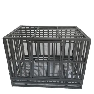 37 inch pet cages Customizable Heavy-Duty Breathable Kennel with Four Wheels Folded Dog Cage Stackable