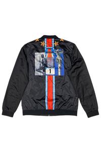 Blouson Bomber Homme Personnalisé en Toile Vintage Noire, Fin, Automne-Hiver, Style Universitaire, Fermeture Éclair, Respirant, Tricoté - Product Image 3