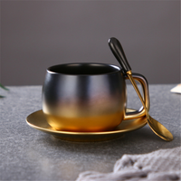 Tasse à café expresso en céramique de couleur noire faite à la main pour restaurant Vente en gros Europe