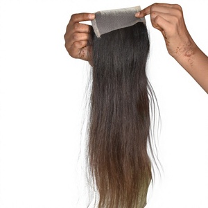Cheveux humains vierges Remy d'Inde du Sud, 100% naturels, cuticules alignées, sans traitement chimique, closure 5x5, lisses, fusion - Product Image 1