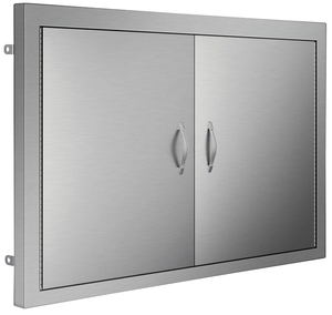 28W X 19H Inch Double BBQ Door Stainless Steel Outdoor Kitchen Doors for BBQ Island Grill Station, Outside Cabinet