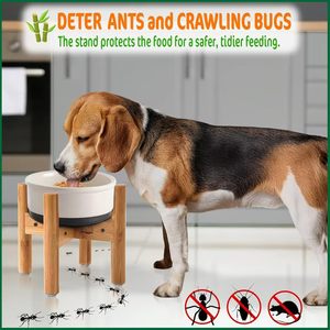 Soporte de madera Xinqing para alimentar perros, altura ajustable, comedero individual para perros pequeños y gatos - Product Image 3