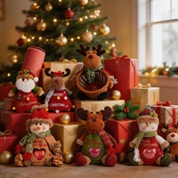 [Soldes Exceptionnelles] Sacs de Noël en Cuir Véritable avec Motifs Père Noël, Bonhomme de Neige et Renne – Sacs Cadeaux et Bonbons de Noël pour Enfants