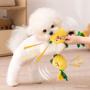 Jouets à mâcher pour animaux de compagnie en peluche non toxique, doux, amusants, en forme de fruits, écologiques, interactifs, durables, jouets à tirer pour chiots - Product Image 1