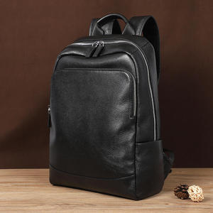 Sac à dos pour ordinateur portable Andong pour hommes, en cuir de vache véritable, sacs à dos de mode pour affaires, sacs à dos décontractés imperméables pour voyages et activités de plein air - Product Image 3