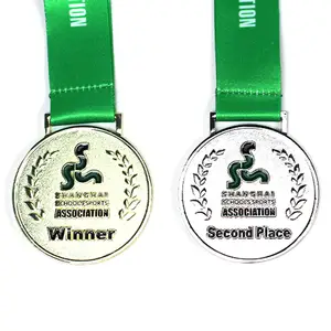定制奖牌锌合金3D金属马拉松跆拳道比赛完成者奖励带丝带的运动奖牌
