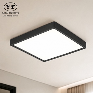 โคมไฟเพดาน LED ทรงสี่เหลี่ยมทันสมัย 26W สามสี ติดตั้งบนพื้นผิว แผงอะคริลิก ตัวเรือน ABS สำหรับบ้าน ห้องนอน ห้องนั่งเล่น - Product Image 1