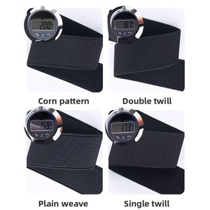 Accessoires de bande élastique noire 2cm 2.5cm 3cm 3.5cm Taille personnalisée avec bouton en forme de 8 en métal - Product Image 5