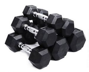 Haltères hexagonaux en caoutchouc noir Mairun de haute qualité MR-goods, en fonte, 2,5 kg à 70 kg, logo personnalisé disponible, durables, pour la relaxation musculaire - Product Image 5