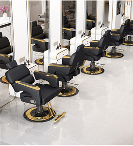 Silla reclinable de nuevo diseño para corte de pelo, silla de barbería de elevación de cuero sintético - Product Image 4