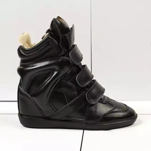 Scarpe da Ginnastica di Lusso in Pelle per Donne, <span class=keywords><strong>Sneakers</strong></span> <span class=keywords><strong>con</strong></span> Chiusura a <span class=keywords><strong>Velcro</strong></span>, Design Streetwear, Sneaker Alte - Product Image 3