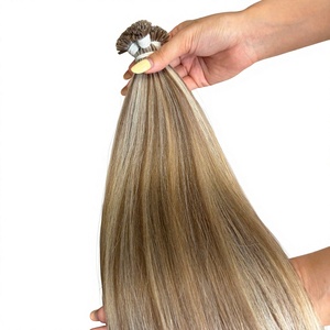 Extensions de cheveux vierges vietnamiennes en kératine avec pointes, couleur personnalisée, super double drawn, longueurs de 10 à 32 pouces - Product Image 1