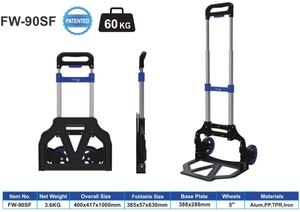 Troli Dorong Lipat Tugas Berat 60kg, Gerobak Karung Premium Berkualitas Tinggi untuk Gerobak & Troli Dorong - Product Image 2