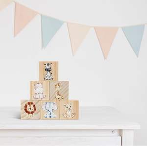 6 pezzi <span class=keywords><strong>Woodblock</strong></span> vivaio decorazione per ragazze e ragazzi acquerello mensola decorazione con incisione per camera da letto idee regalo sala giochi - Product Image 6