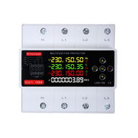 Protecteur de surtension et de sous-tension triphasé 150A avec affichage numérique couleur LCD, relais de courant et compteur d'énergie kWh