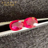 Pierres précieuses pour boucles d'oreilles, bijoux en vrac, 23 carats, Burma Mogok pigmenté, rouge, naturel, non chauffé, couleur rouge, rubis
