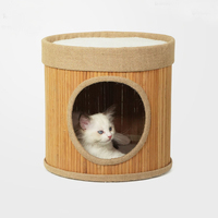 Offre spéciale, cache-chat en bambou, maison pour chat d'intérieur avec coussin, lit