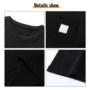 Kaos Pria Berkualitas Tinggi 100% Katun Single Jersey Slim Fit dengan Saku, Kerah Bulat, Label Kotak Kustom di Dada & Grosir - Product Image 4