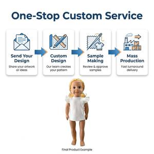T-shirts personnalisés pour poupées de 18 pouces, vente en gros, tee-shirts en coton imprimés OEM pour fabricants de vêtements de poupées de 18 pouces - Product Image 6
