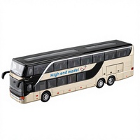 Modelo de Autobús de Aleación Metálica a Escala 32, Juguete con Ruedas Móviles, Sonido, Luces, Mecanismo de Retroceso y Puertas Abribles