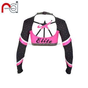 OEMデザインサービスキッズチェアリーダーカスタムチアコスチュームユニフォーム高品質ラインストーン付き - Product Image 6