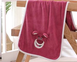 Toalla de Baño para Recién Nacido de Felpa Coral con Diseño de Oso Fresa, de una Pieza, con Patrón Deportivo, Suave, Absorbente y de Secado Rápido, para Playa - Product Image 6