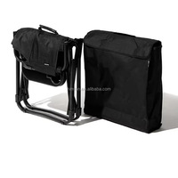 Chaise pliante de camping robuste et portable, entièrement noire, avec structure en aluminium, chaise de directeur pliable